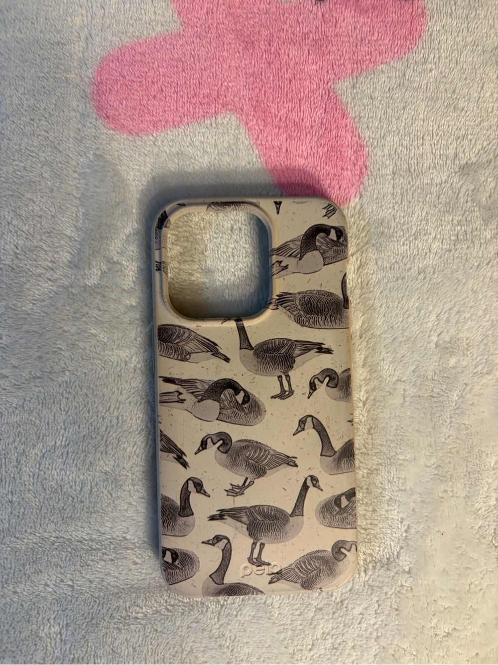 Pela Eco-Friendly Goose Print Beige apple iPhone 14 pro Case